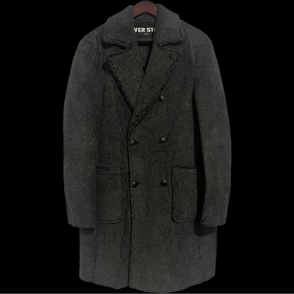 Riverstone Charcoal/Grey Faux Fur Coat M
